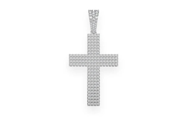 Erkals Jewellers Four Row Cross Pendant 18K Gold Diamond 1.15ctw