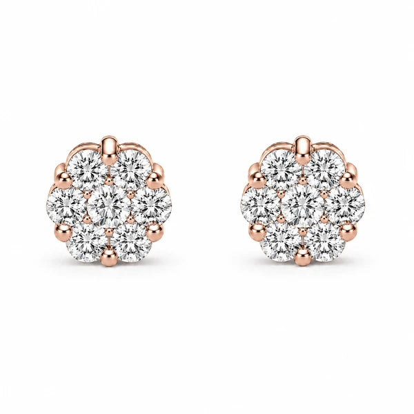 Erkals Jewellers Flower Stud Earrings 18K Gold 0.50ctw