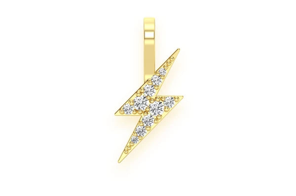 Pendentif diamant Lightning Bolt 0,15 ct en or massif 14 carats