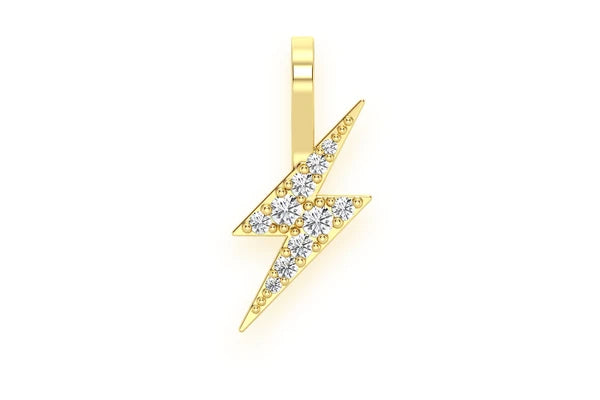 Erkals Jewellers Lightning Bolt Pendant 18K Gold Diamond 0.15ctw