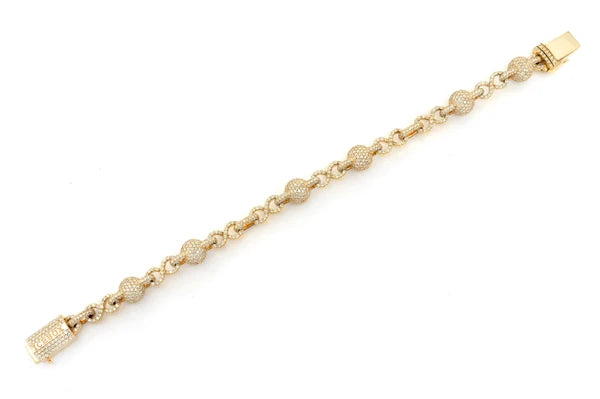 Erkals Jewellers Infinity Bead Link Diamond Bracelet 18K Gold 12.50ctw