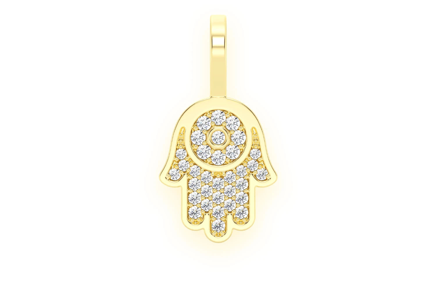 Erkals Jewellers Mini Hamsa Diamond Pendant 18K Gold 0.20ctw