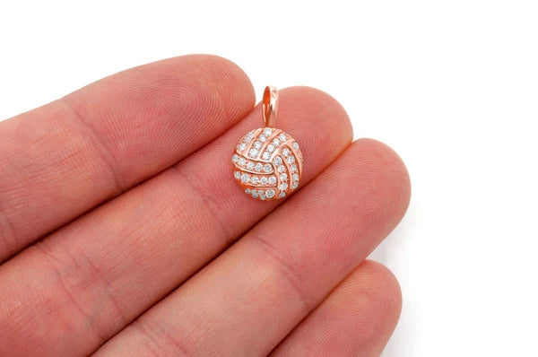 Erkals Jewellers Volleyball Pendant 18K Gold Diamond 0.50ctw