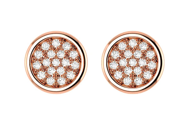 Erkals Jewellers Bezel Set Cluster Stud Earrings 18K Gold 0.05ctw