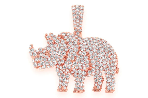 Erkals Jewellers Rhinoceros Pendant 18K Gold Diamond 1.75ctw