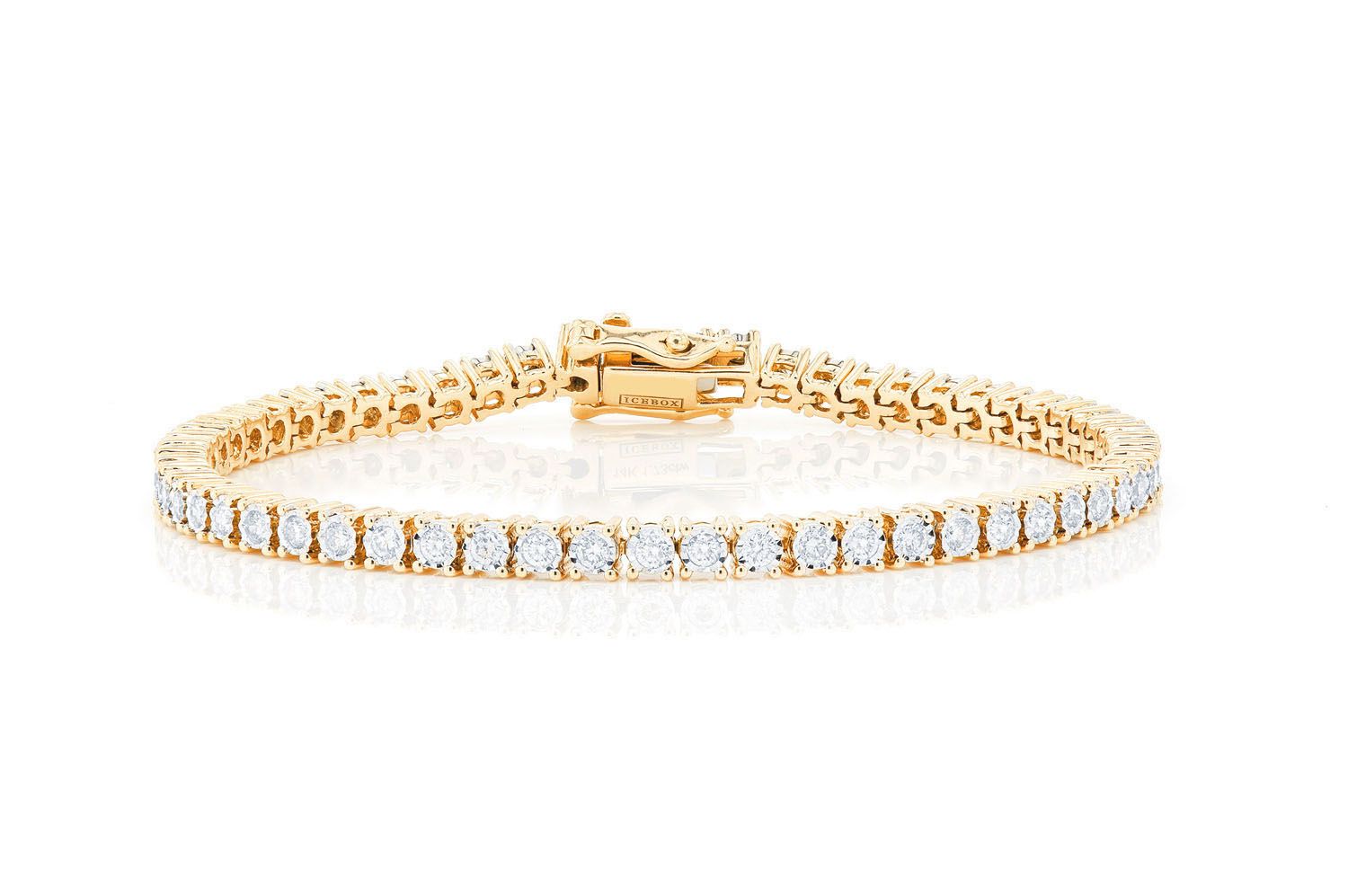 Erkals Jewellers 2pt Miracle Set Diamond Tennis Bracelet 18K Gold 1.25ctw