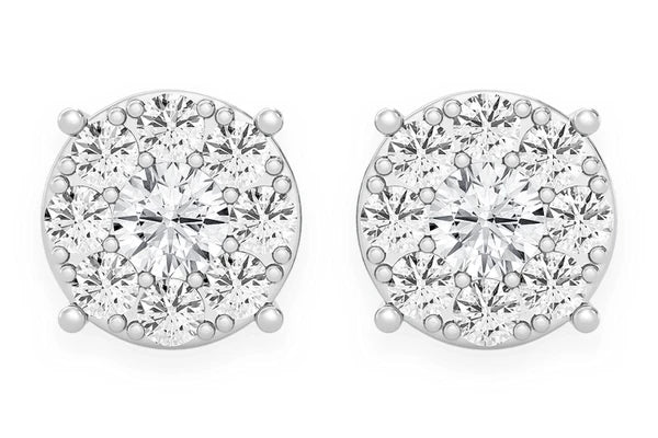 Erkals Jewellers Mosaic Stud Earrings 18K Gold 1.50ctw