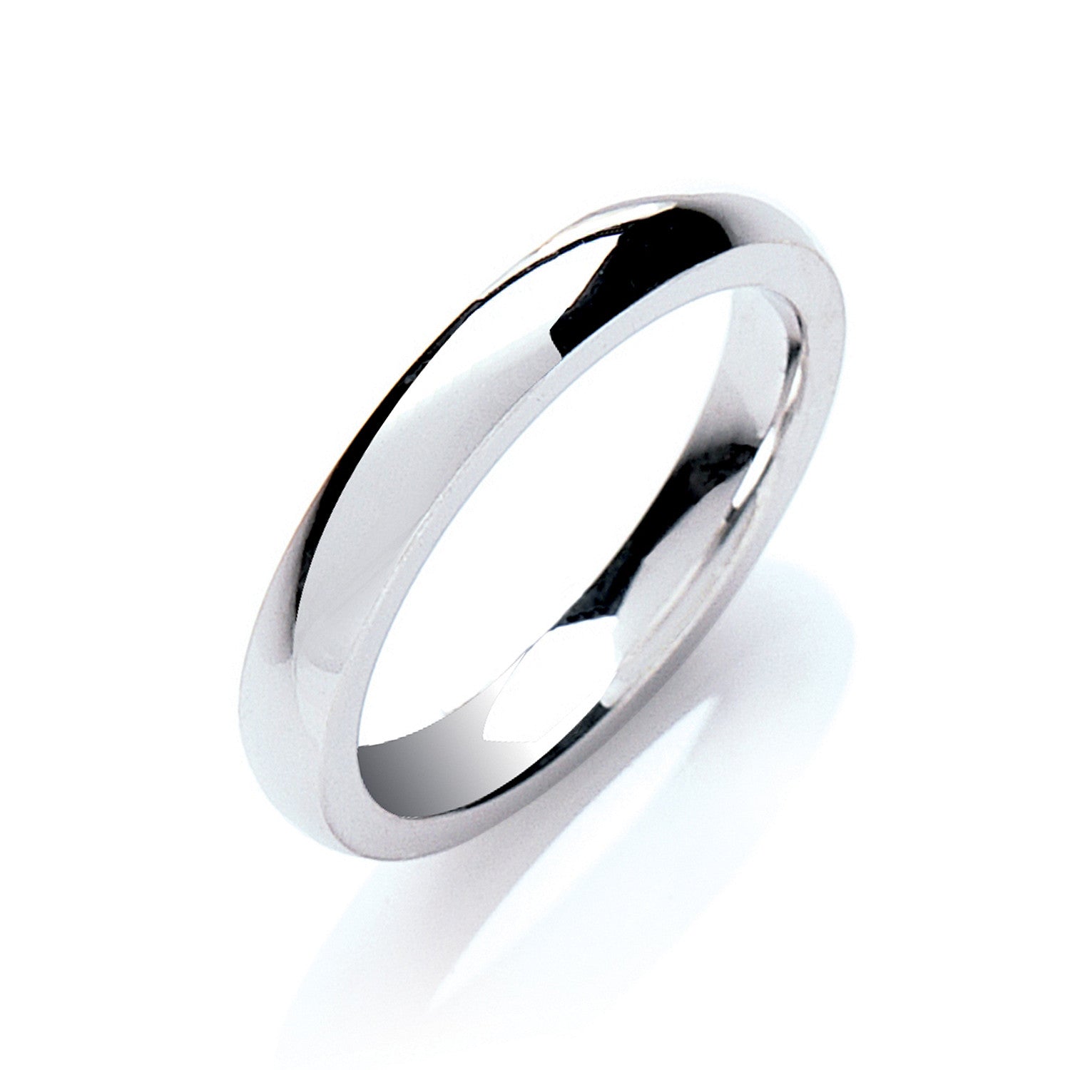 Silver 3mm Court Shape Plain Band