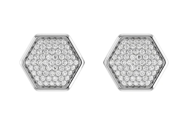 Erkals Jewellers Hexagon Cluster Stud Earrings 18K Gold 0.20ctw