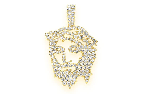 Erkals Jewellers Jesus Stencil Pendant 18K Gold Diamond 1.25ctw