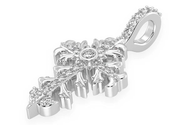 Erkals Jewellers Filigree Cross Pendant 18K Gold Diamond 0.10ctw