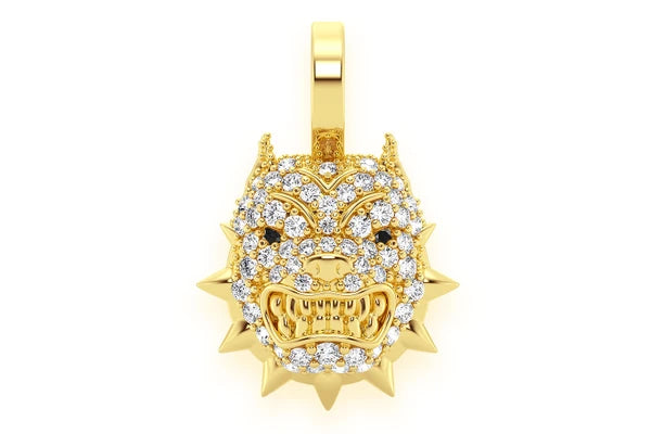 Erkals Jewellers Pitbull Spike Collar Pendant 18K Gold Diamond 0.25ctw