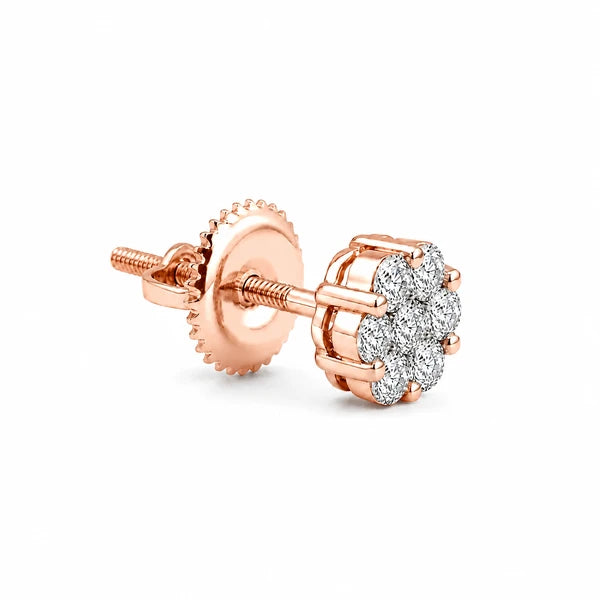 Erkals Jewellers Flower Stud Earrings 18K Gold 0.75ctw