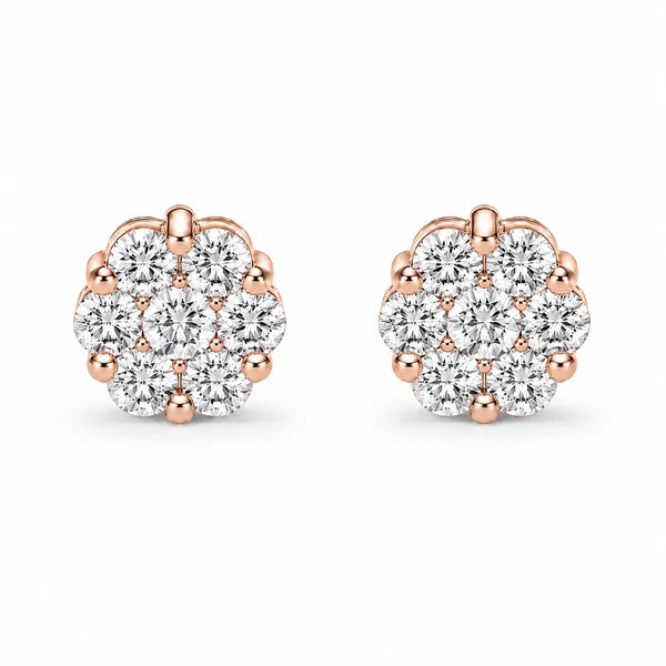 Erkals Jewellers Flower Stud Earrings 18K Gold 0.75ctw