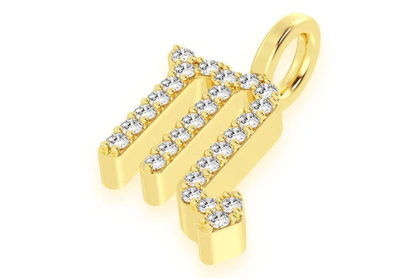 Erkals Jewellers Scorpio Zodiac Pendant 18K Gold Diamond 0.10ctw
