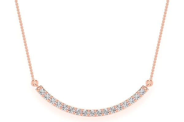 Erkals Jewellers Curved Bar Pendant 18K Gold Diamond 0.15ctw