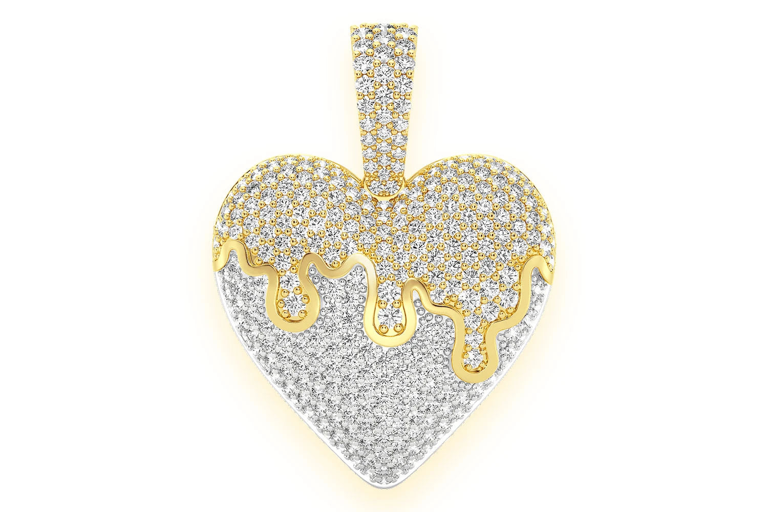 Erkals Jewellers Dripping Heart Pendant 18K Gold Diamond 1.25ctw