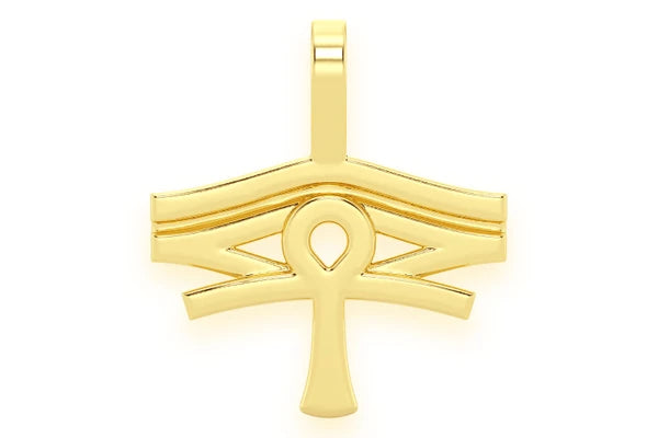 Erkals Jewellers Solid Eye Of Ra Ankh Pendant 18K Gold