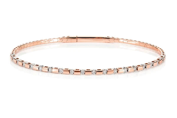 Rectangle Bar And Diamond Bracelet 18K Gold 0.50ctw