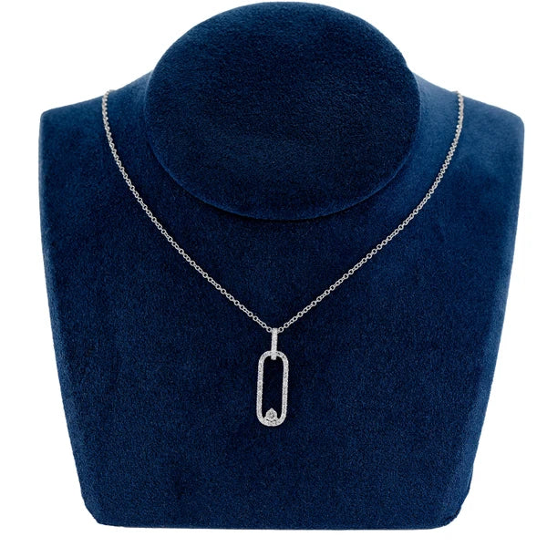 Erkals Jewellers Open Oval Diamond Pendant 18K White Gold 0.35ctw