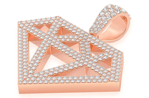 2.50ct Diamond Silhouette Pendant 18K Solid Gold