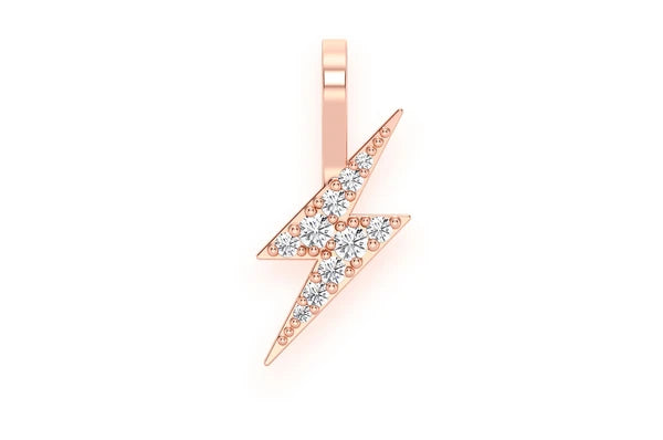 Pendentif diamant Lightning Bolt 0,15 ct en or massif 14 carats