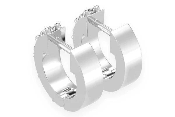 Erkals Jewellers Diamond Huggie Hoop Earrings 18K Gold 0.50ctw