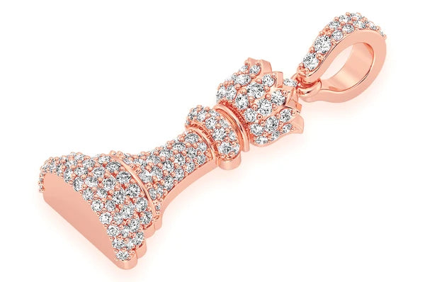 Pendentif en diamant Queen Chess Piece 0,75 ct en or massif 14 carats