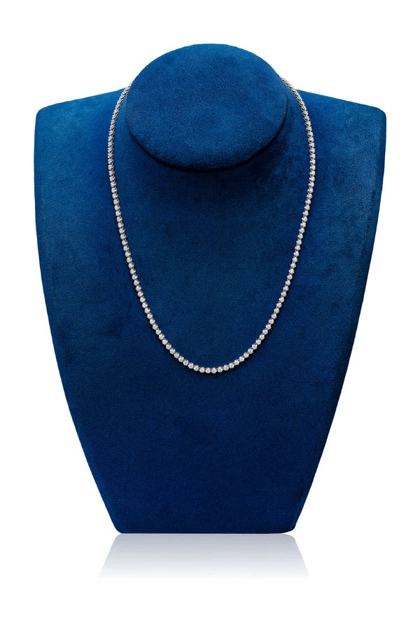 Erkals Jewellers 4pt Crown Set Diamond Tennis Necklace 18K Gold 6.00ctw