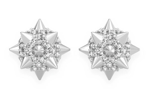 Erkals Jewellers Spike Ball Stud Earrings 18K Gold 0.40ctw