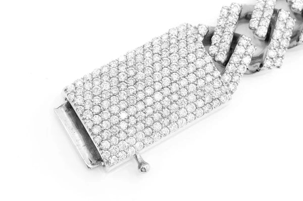 Erkals Jewellers 17mm Miami Cuban Link Diamond Bracelet 18K Gold 16.50ctw