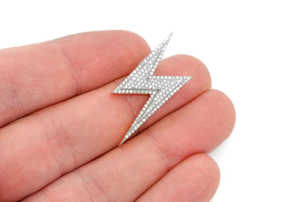 Erkals Jewellers Layered Lightning Bolt Pendant 18K Gold Diamond 0.65ctw