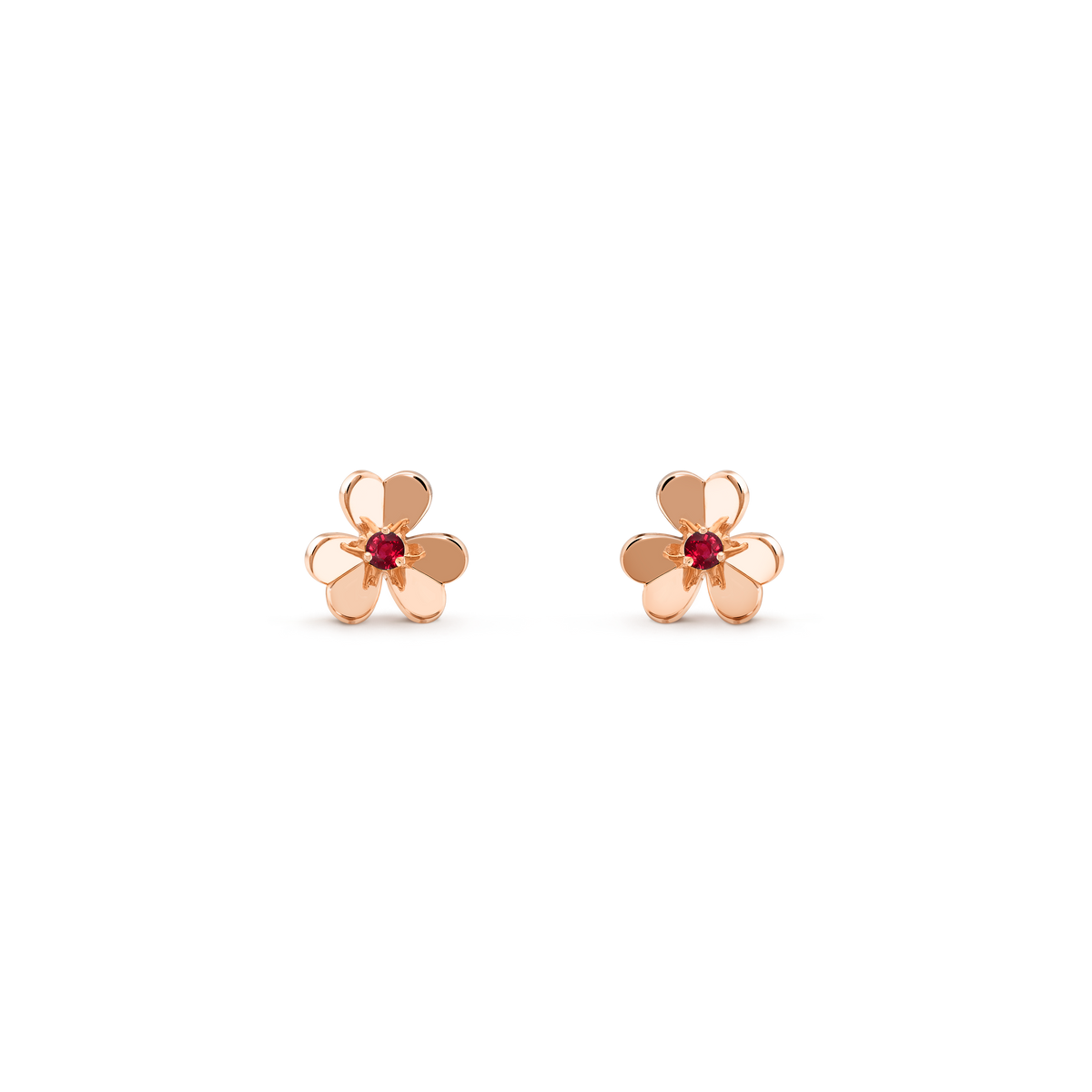 Van Cleef & Arpels Frivole Ruby Small Earrings 18K Rose Gold