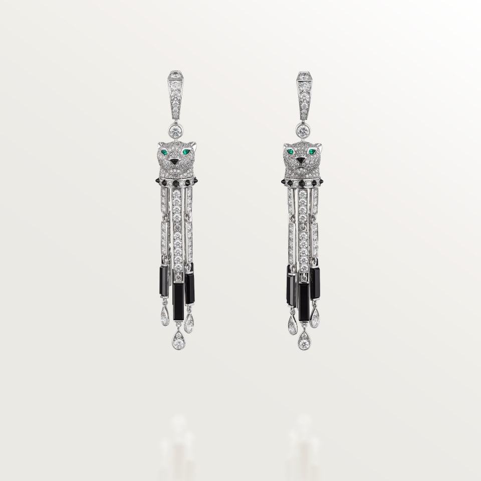 Cartier Panthère de Cartier Earrings White Gold Diamonds Emeralds Onyx