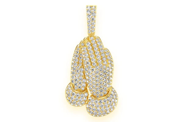 Erkals Jewellers Prayer Hands Diamond Pendant 18K Gold 2.25ctw