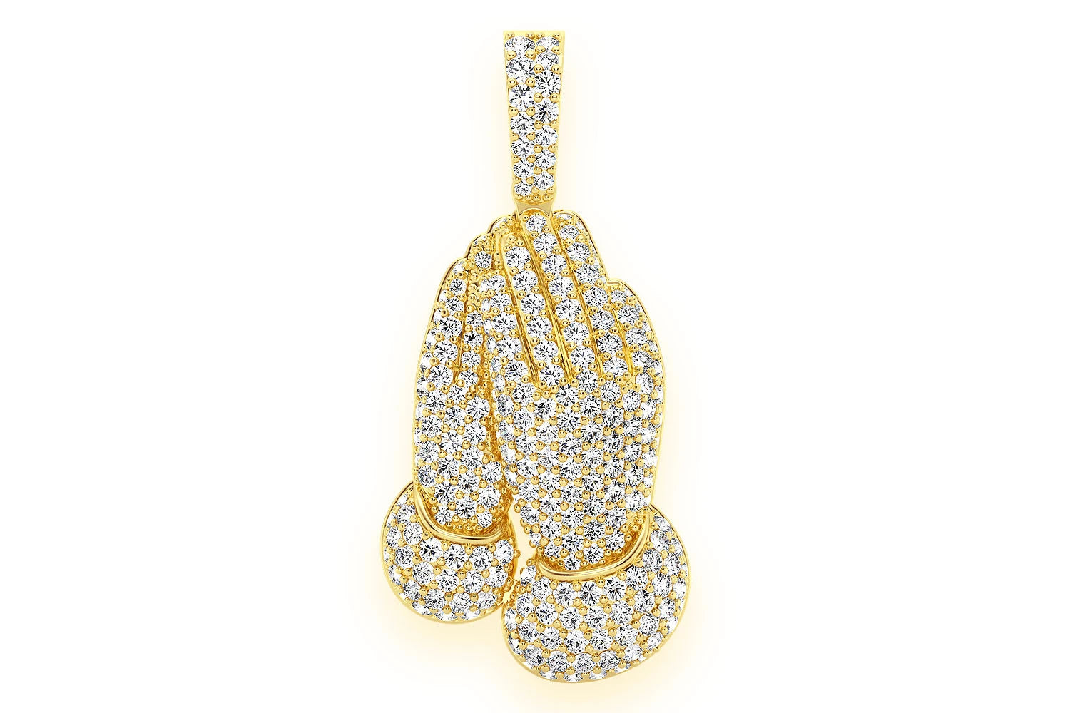 Erkals Jewellers Prayer Hands Diamond Pendant 18K Gold 2.25ctw