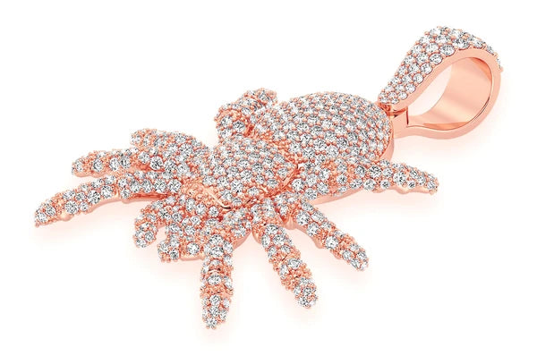4.00ct Diamond Spider Crawling Pendant 18K Solid Gold