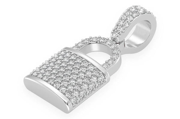 Pendentif diamant Lock 0,50 ct en or massif 14 carats