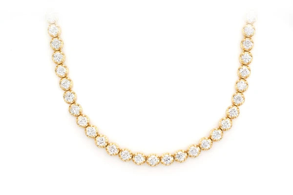 Erkals Jewellers 10pt Crown Set Diamond Tennis Necklace 18K Gold 12.50ctw