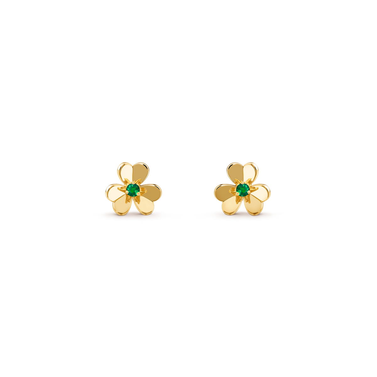 Van Cleef & Arpels Frivole Emerald Small Earrings 18K Yellow Gold