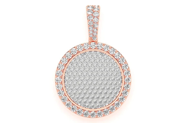 2.00ct Diamond Circle Medallion Pendant 18K Solid Gold
