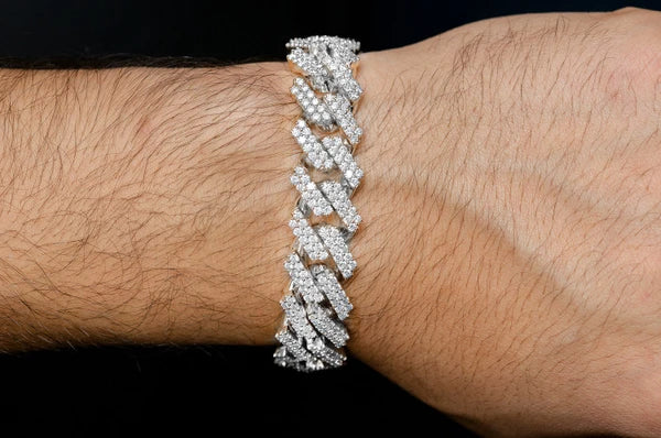 Erkals Jewellers 17mm Miami Cuban Link Diamond Bracelet 18K Gold 16.50ctw