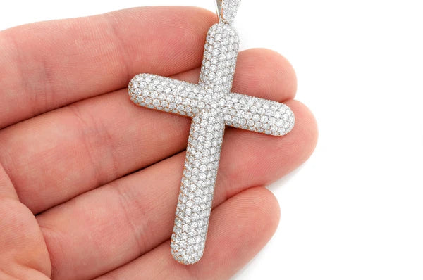 Erkals Jewellers Bubbly Cross Pendant 18K Gold Diamond 8.50ctw
