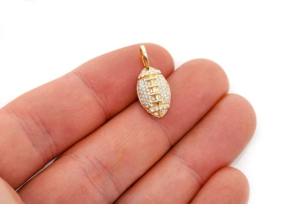 Erkals Jewellers American Football Pendant 18K Gold Diamond 0.40ctw