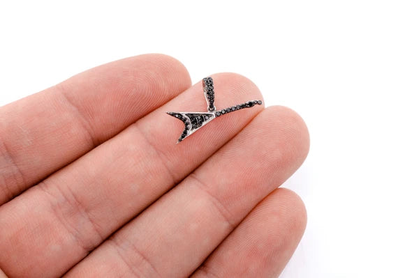 Erkals Jewellers Flying V Guitar Black Diamond Pendant 18K Gold 0.20ctw
