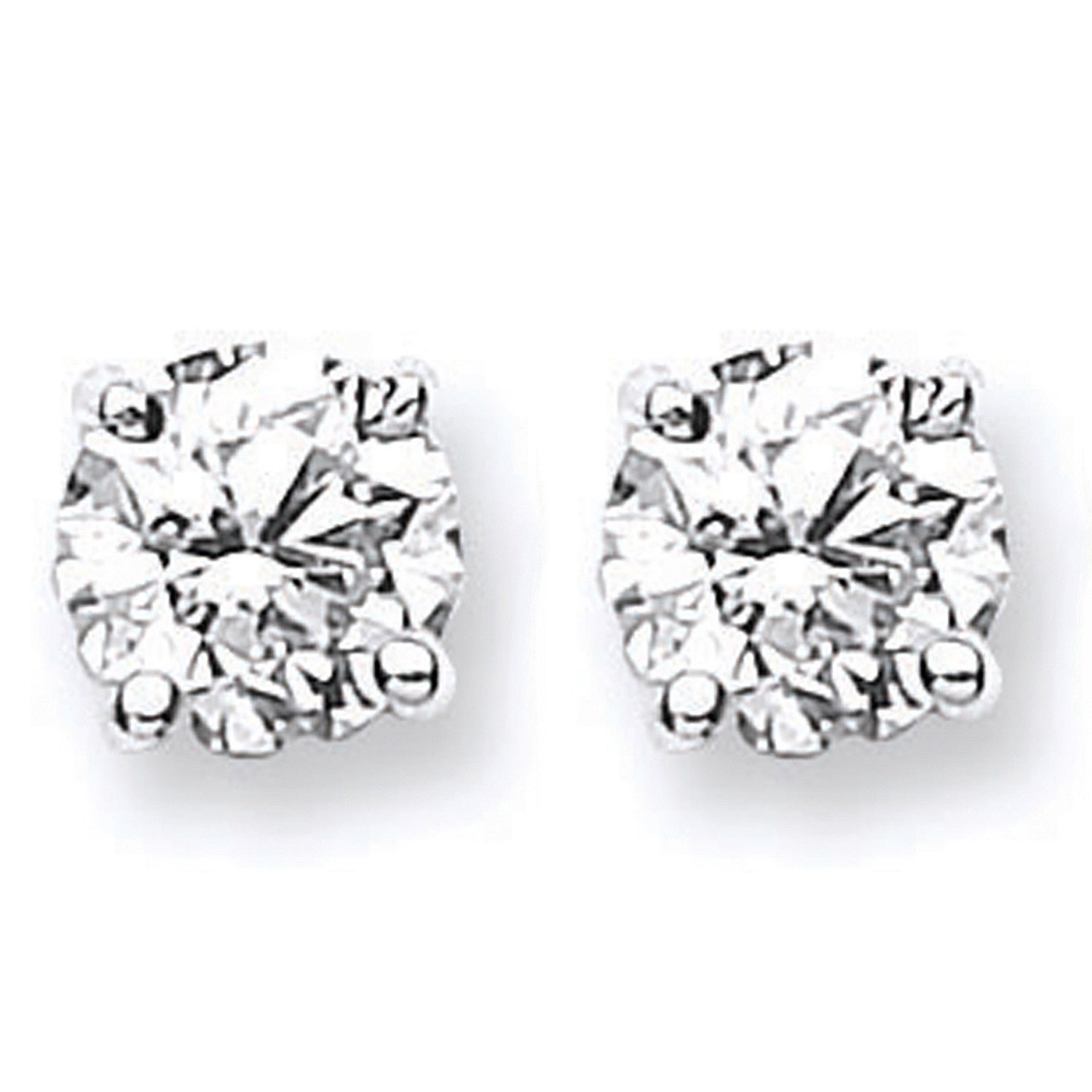 18ct White Gold 1.40 - 1.50ct Claw Set Diamond Stud Earrings