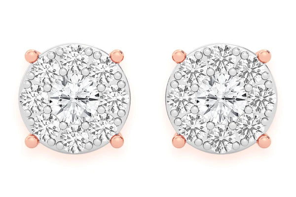 Erkals Jewellers Mosaic Stud Earrings 18K Gold 0.50ctw