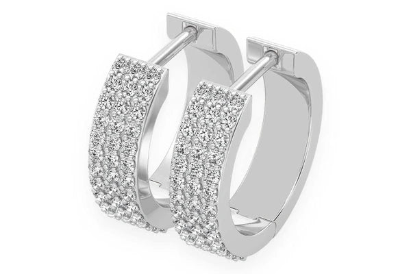 Erkals Jewellers Medium Three Row Huggie Hoop Earrings 18K Gold 0.66ctw