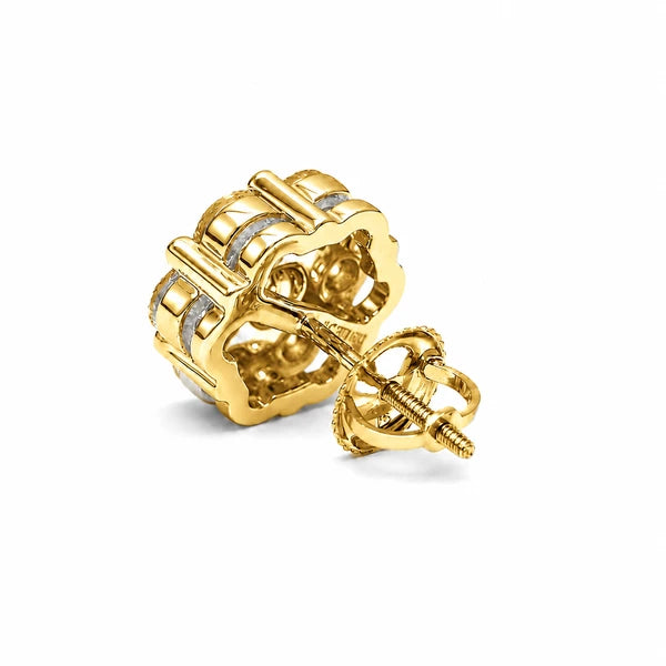 Erkals Jewellers Flower Stud Earrings 18K Gold 4.00ctw