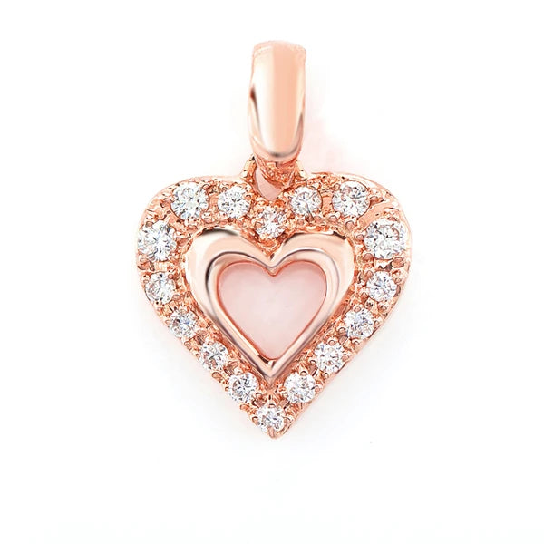 Erkals Jewellers Open Heart Pendant 18K Gold Diamond 0.04ctw